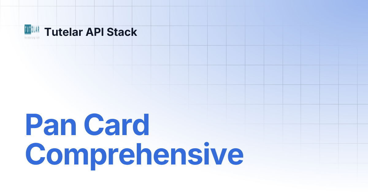 Pan Card Comprehensive 